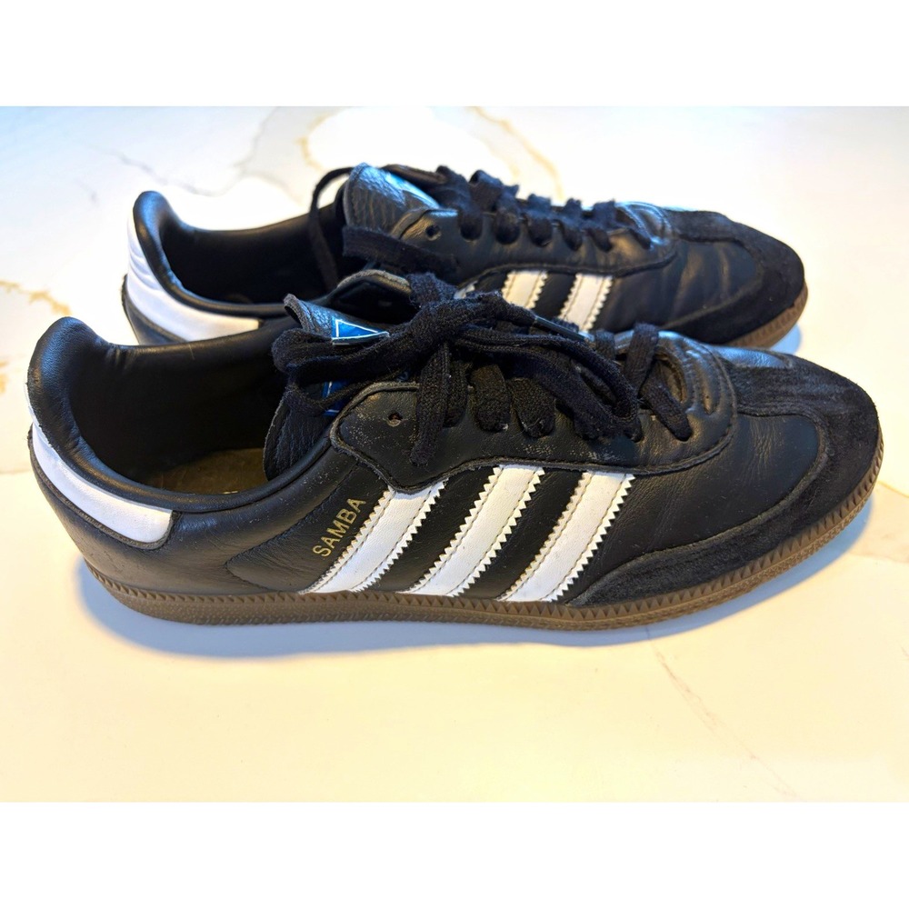 adidas Samba Black White Low Top Lace-Up Sneakers Men's Leather Rubber Sole